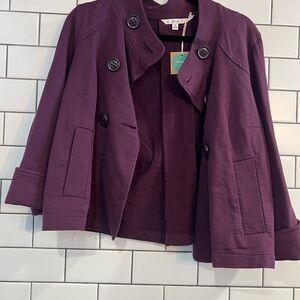 CAbi Womens Double Breasted Jacket Cardigan Size Medium Maroon Career NWT